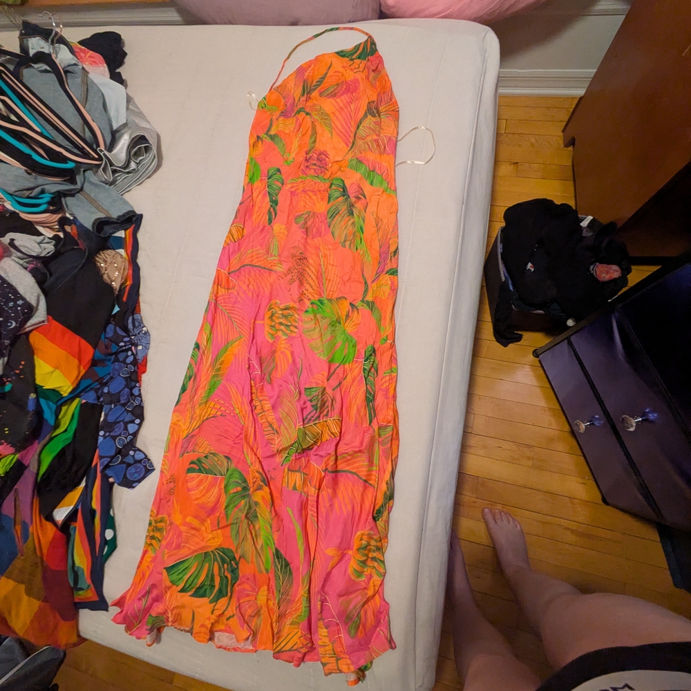 Farm Rio Pink and Orange Dress
